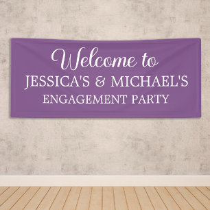 Lona Elegante Script Purple Engagement Party