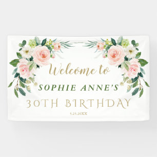 Lona Elegante símbolo de bienvenida de cumpleaños de fl