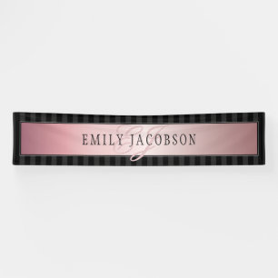 Lona Elegante Stripes Faux Rosa Gold   Su mensaje