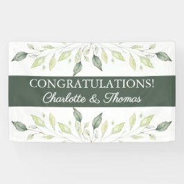 Lona Elegante suave color de agua verde hojas Boda