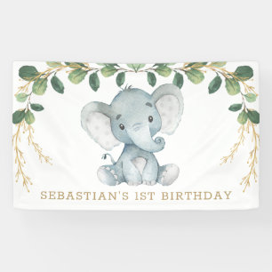 Lona Elegante vegetación Elefante de Oro Primer Fiesta