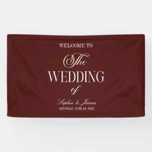 Lona Elegante Vintage Marfil Burgundy Oscuro Boda