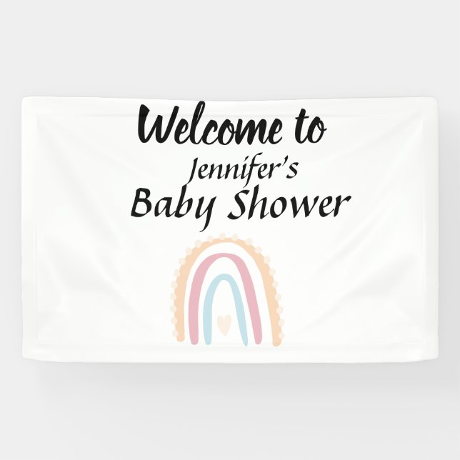 Lona Elegante y rústico arco iris Baby Shower neutral e (Horizontal)