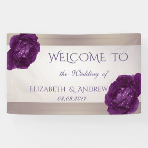 Lona Elegantes Rosas Elegantes Banner de Boda