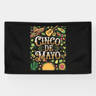 Lona Elementos Divertidos de Fiesta para Cinco De Mayo
