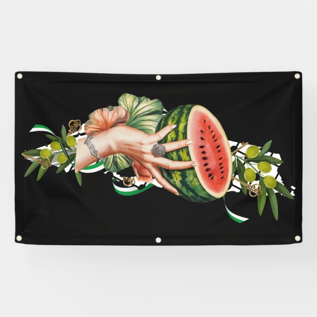 Lona Elementos palestinos tradicionales en el mapa pale (Horizontal)