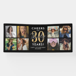 Lona Elogios a 30 Años Banner de Cumpleaños con Foto Do