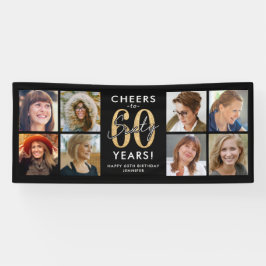 Lona Elogios a 60 Años Banner de Cumpleaños con Foto Do