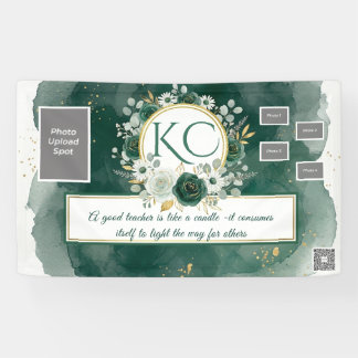 Lona Emerald Gold Teacher Appreciation Photo Banner