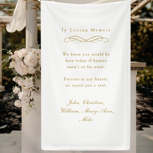 Lona "En Amorosa Memoria" Elegante Memorial de Boda Bla