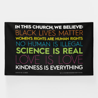 Lona En este cartel de la Iglesia KIE