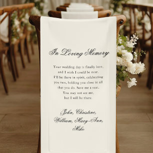 Lona "En Memoria Amada" Clásico Memorial de boda beige