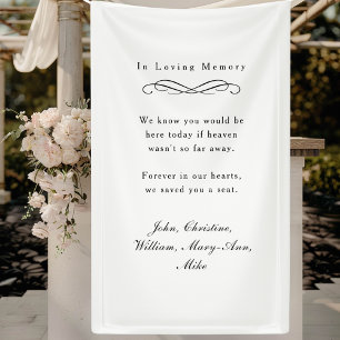Lona "En Memoria Amada" Elegante Memorial de Boda Blanc