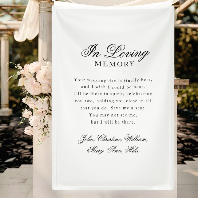 Lona "En Memoria Amada" Moderno, Caligrafía, Boda  ("In Loving Memory" Modern, Calligraphy, Wedding Banner)