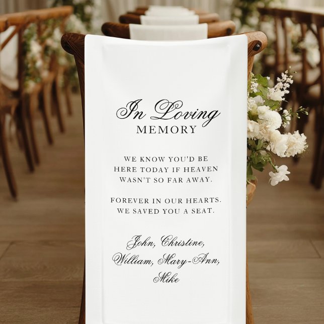Lona "En Memoria Amorosa" Clásico Memorial de Boda ("In Loving Memory" Classic Wedding Memorial Banner)