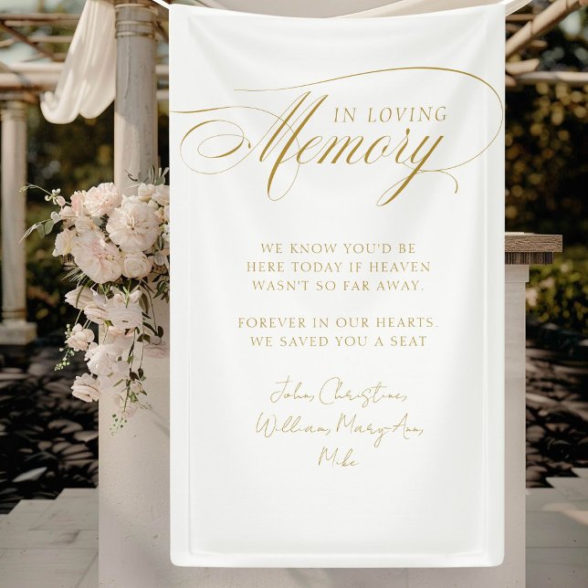 Lona "En memoria amorosa" Moderna, caligráfica, Boda ("In Loving Memory" Modern, Calligraphy, Wedding Banner.)