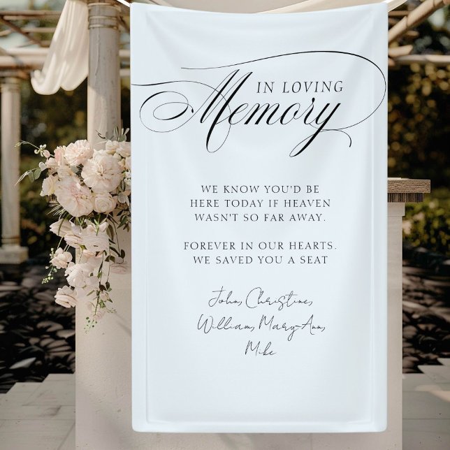 Lona "En memoria amorosa" Moderna, caligráfica, Boda ("In Loving Memory" Modern, Calligraphy, Wedding Banner.)
