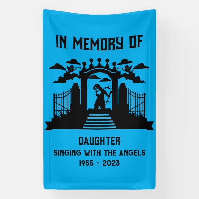 Lona En memoria: funeral de cantante (Vertical)