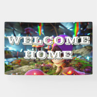 Encantador cartel de bienvenida con hongos