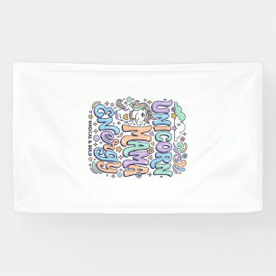 Lona Energía de Mamá Unicornio Kawaii Diseño Vectorial_