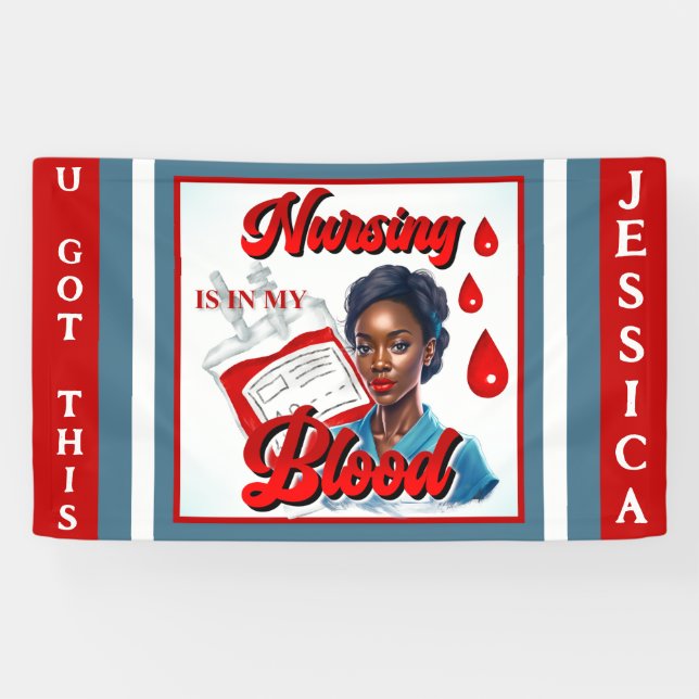 Lona Enfermera de enfermería. Está en mi sangre. (Horizontal)