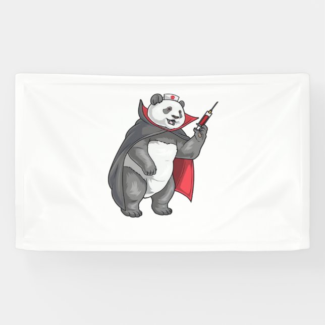 Lona Enfermera de vampiros de Panda Halloween sobredime (Horizontal)