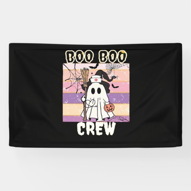 Lona Enfermera fantasma de Boo Boo Crew Halloween Esenc (Horizontal)