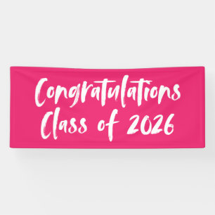 Lona Enhorabuena Clase de Graduación Hot Pink 2025