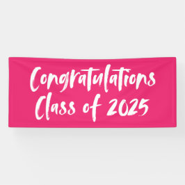 Lona Enhorabuena Clase de Graduación Hot Pink 2025