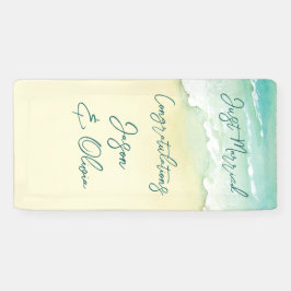 Lona Enhorabuena de cruceros Tropical Beach Wedding