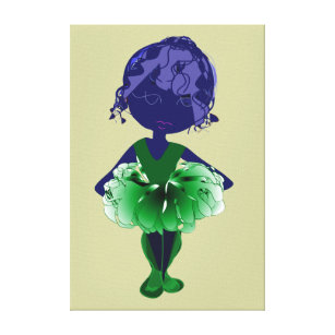 lona envuelta arte verde de la bailarina del tutú