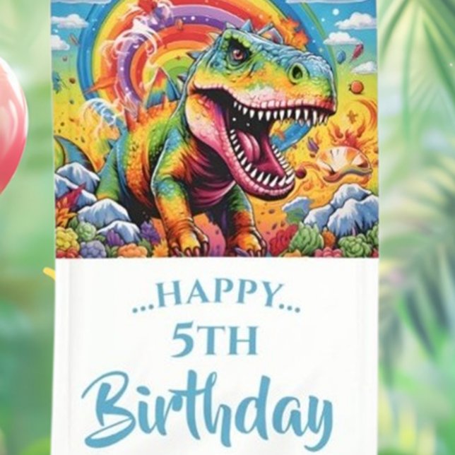 Lona Epic Rainbow Dinosaur Birday Party (Celebrate your little one’s special day with our Epic Rainbow Dinosaur Birthday Party Banner! )