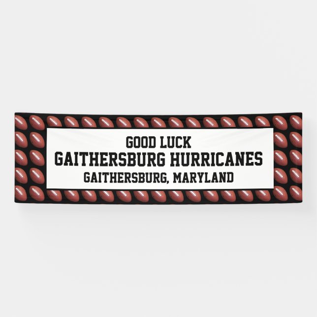 Lona Equipo de fútbol, texto personalizado, buena suert (Horizontal)