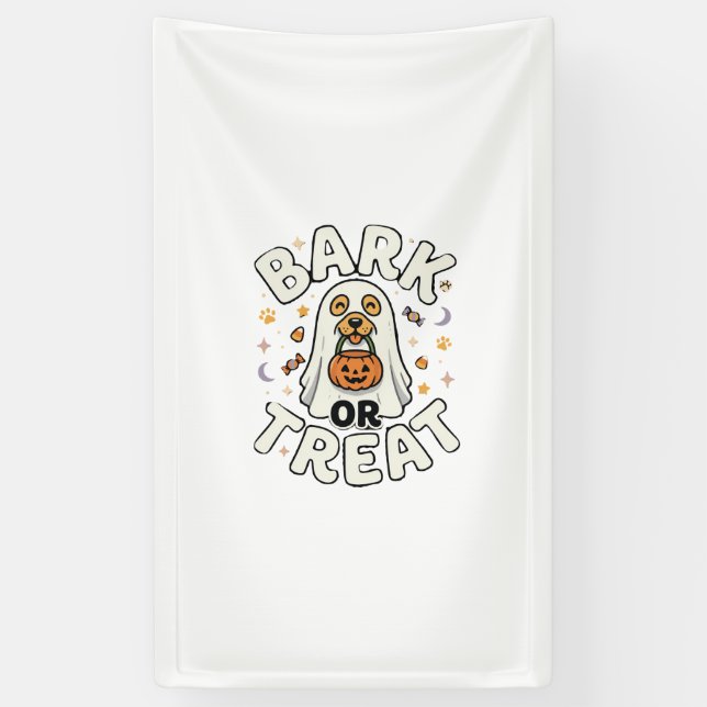 Lona Equipo de golosinas de Halloween para perros (Vertical)