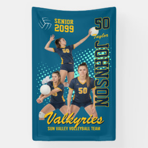Lona Equipo de Voleibol Foto Personalizada Noche de Vet