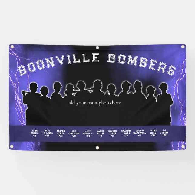 Lona Equipo Deportivo Purple Baseball Softball Dugout (Horizontal)