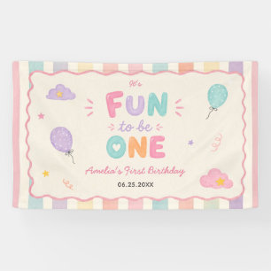 Lona Es divertido ser una fiesta de cumpleaños colorida