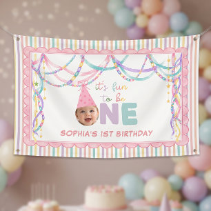 Lona Es divertido ser una fiesta de cumpleaños de niña