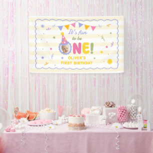 Lona Es divertido ser uno Foto Niño Cumpleaños 1