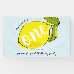 Lona Es dulce ser un limón azul primer cumpleaños