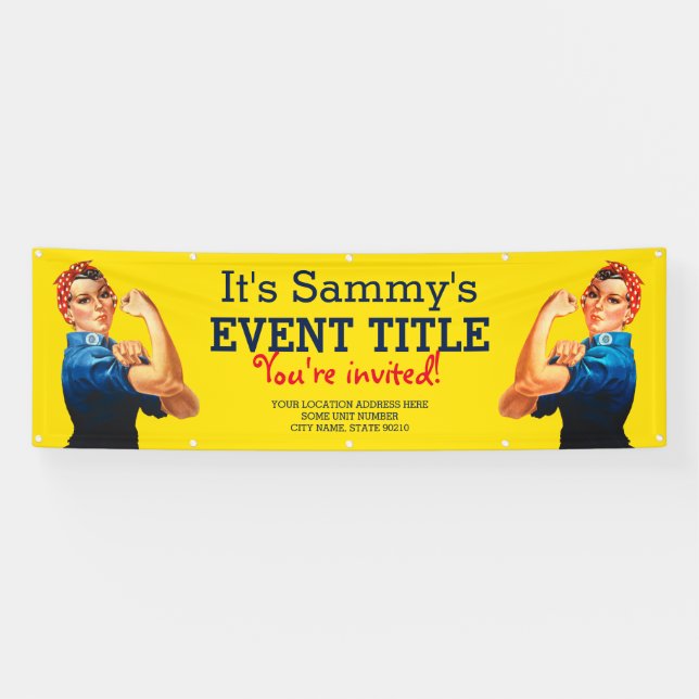 Lona Es su fuente personalizada de la celebración de (Horizontal)