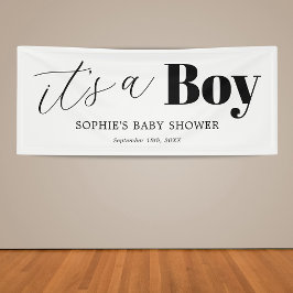 Lona Es un Baby Shower de Boy Black White