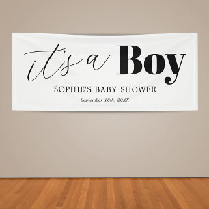 Lona Es un Baby Shower de Boy Black White