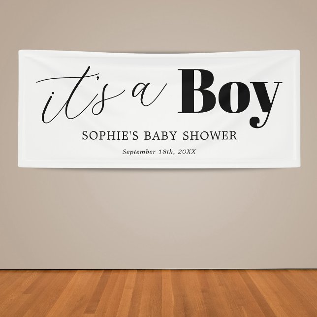 Lona Es un Baby Shower de Boy Black White (Subido por el creador)
