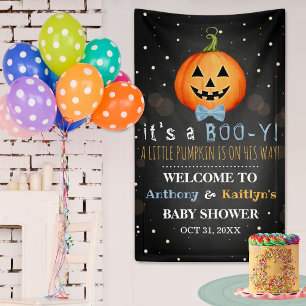 Lona Es un Boo-y! Pequeño Halloween de Calabaza Baby Sh
