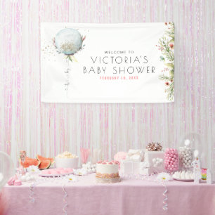 Lona Es un chico   Banner de bienvenida de Baby Shower