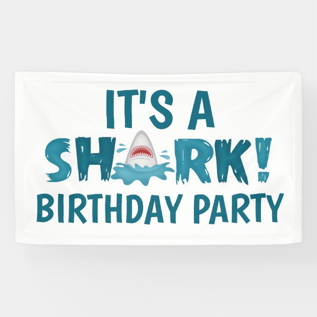 Lona Es un chico de la fiesta de cumpleaños de SHARK (Horizontal)
