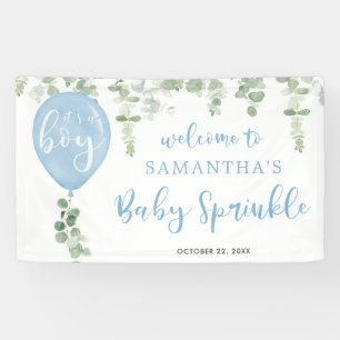 Lona Es un niño un globo azul eucalipto rociar bebé