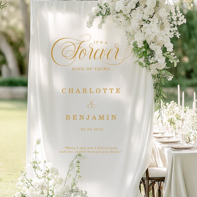 Lona Es una cosa para siempre - Bienvenida de boda (It’s a Forever Kind of Thing - Wedding Welcome Banner)