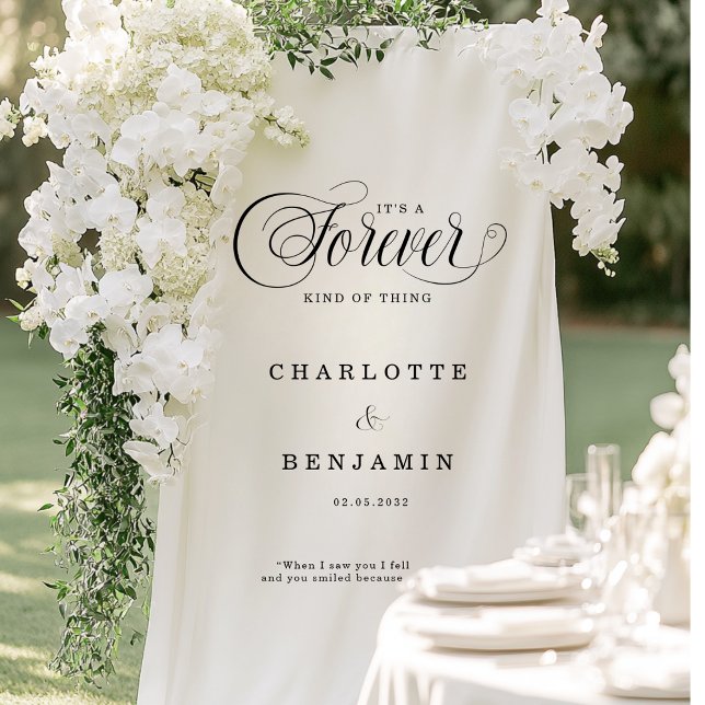 Lona Es una cosa para siempre - Bienvenida de Boda (It’s a Forever Kind of Thing - Wedding Welcome Banner)